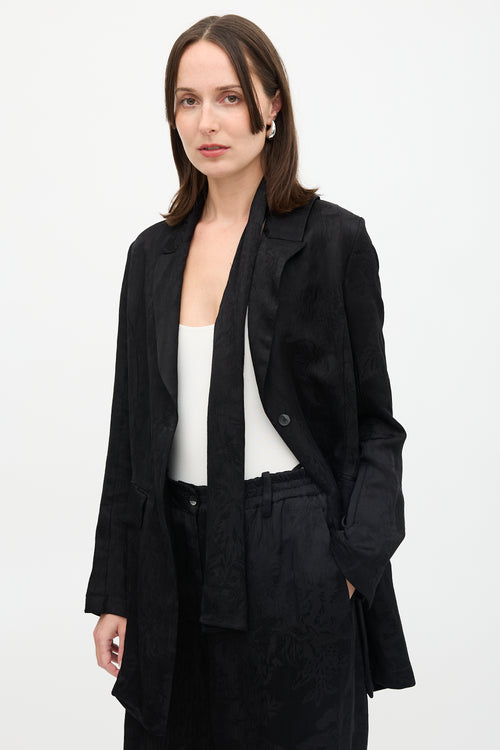 Masnada Linen Jacquard Tie Blazer