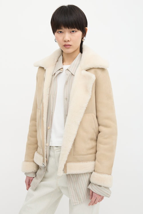 Massimo Dutti Shearling Reversible Jacket