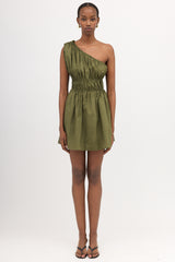 Matteau Poplin Ruched Mini Dress