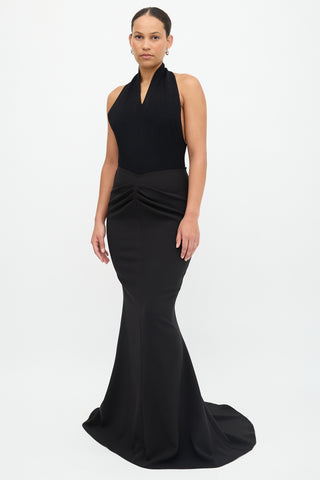 Maticevski Crepe Pyramid Draped Skirt