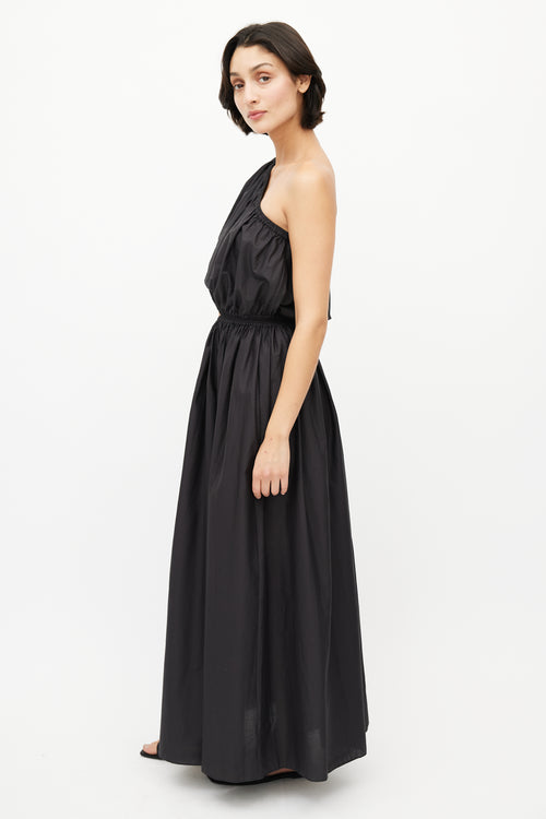 Matteau Black One Shoulder Cocoon Dress