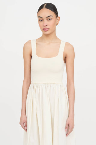 Matteau Cream Knit & Cotton Dress