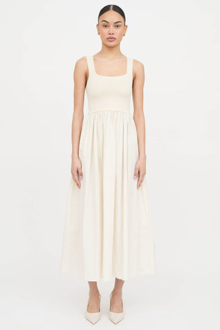 Matteau Cream Knit & Cotton Dress