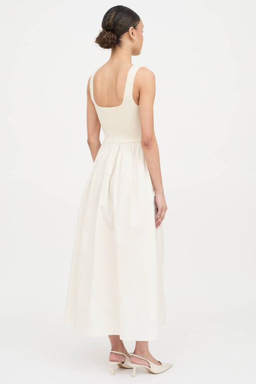 Matteau Cream Knit & Cotton Dress