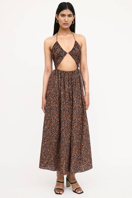 Matteau Floral Cut Out Tie Dress