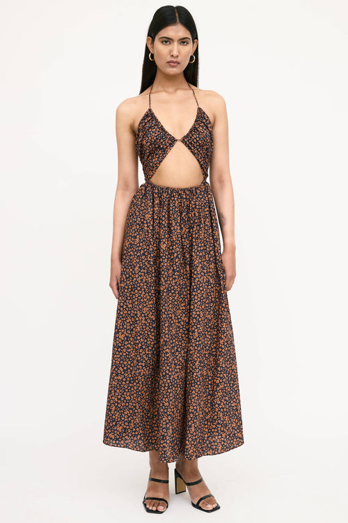 Matteau Floral Cut Out Tie Dress