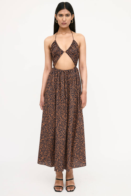 Matteau Floral Cut Out Tie Dress