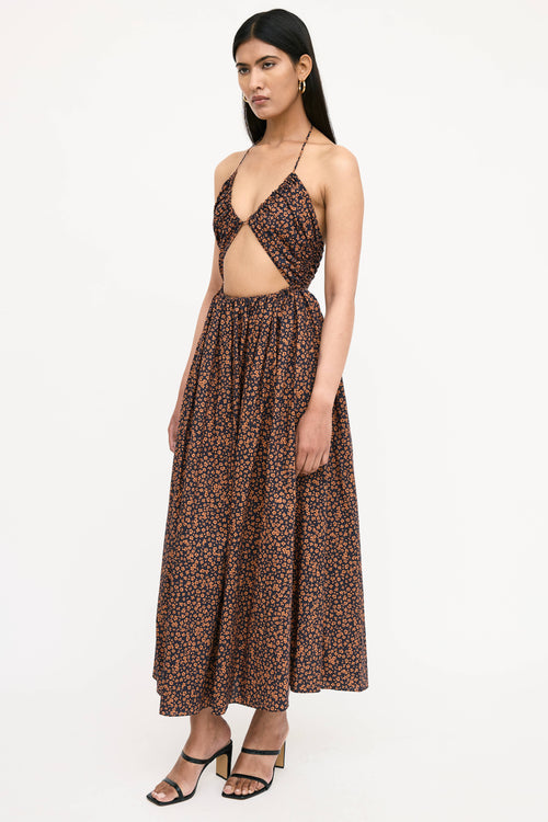 Matteau Floral Cut Out Tie Dress