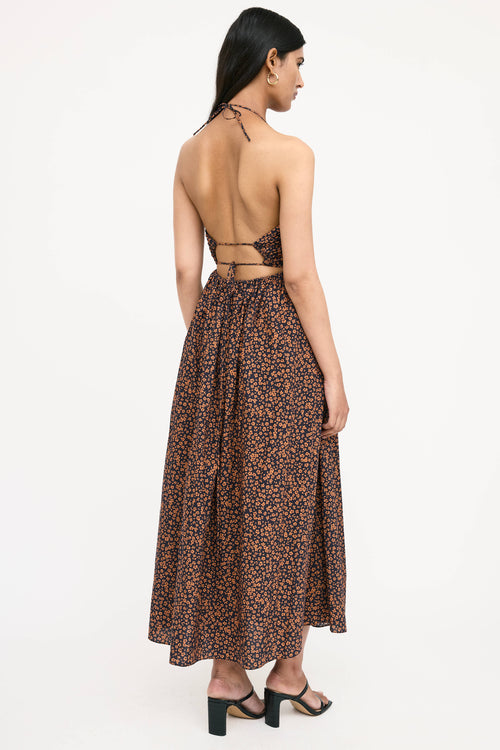 Matteau Floral Cut Out Tie Dress