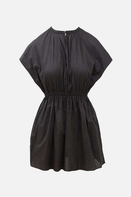 Matteau Poplin Shirred Waist Mini Dress