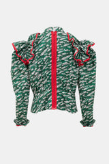 Matty Bovan Printed Ruffle Blouse
