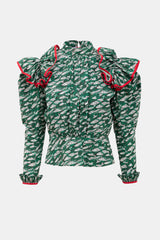 Matty Bovan Printed Ruffle Blouse