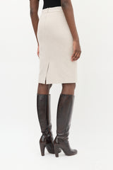 Max Mara Heather Beige Pencil Skirt