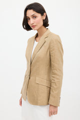 Max Mara Brown Linen & Silk Two Pocket Blazer