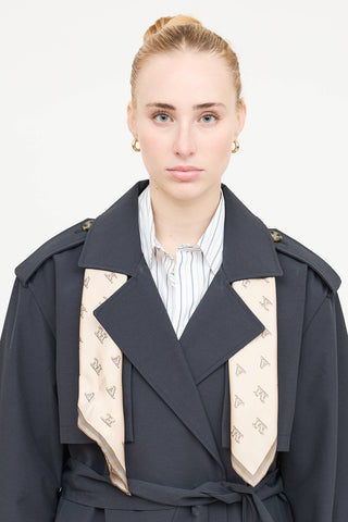 Max Mara Silk Logo Scarf