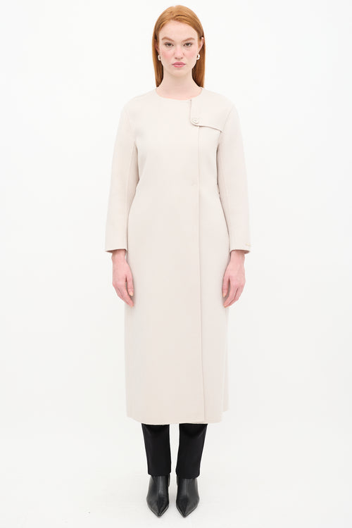 Max Mara Beige Wool Belted Coat