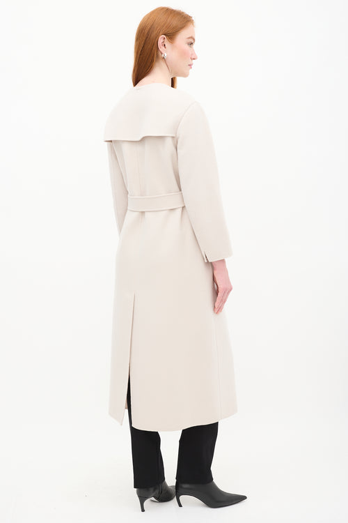 Max Mara Beige Wool Belted Coat