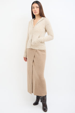 Max Mara Beige Wool & Cashmere Midi Skirt