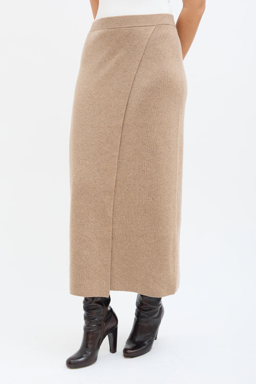 Max Mara Beige Wool & Cashmere Midi Skirt