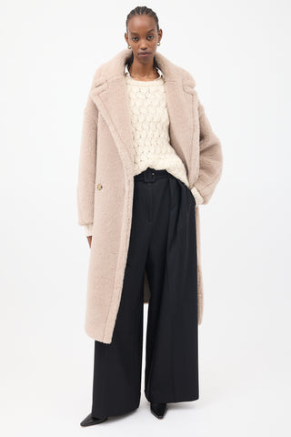 Max Mara Beige Wool Teddy Coat