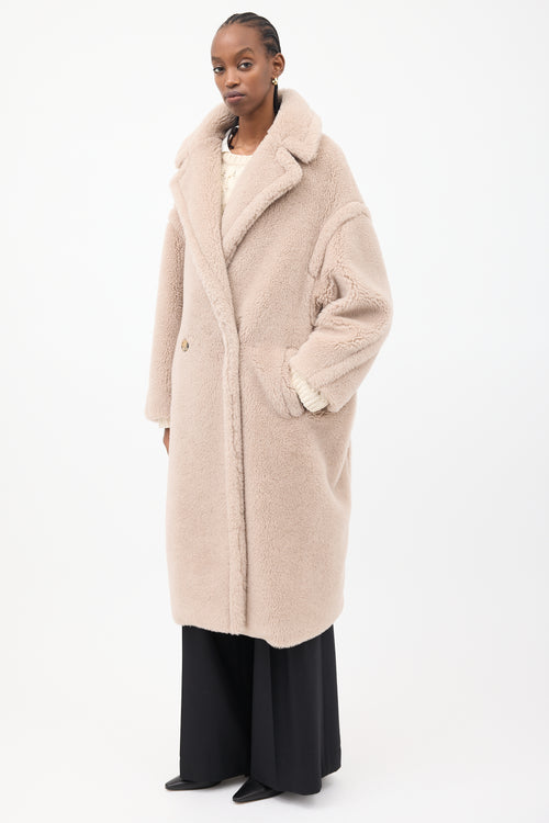 Max Mara Beige Wool Teddy Coat