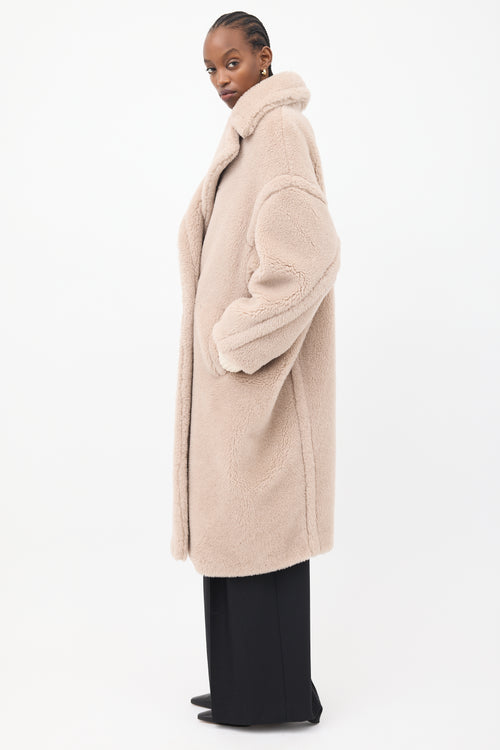 Max Mara Beige Wool Teddy Coat