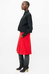 Max Mara Black Nylon Cropped Shirt Jacket