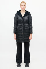 Max Mara Black Quilted Reversible Down Coat