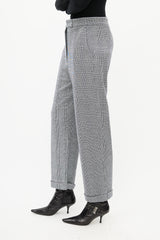 Max Mara Black & White Houndstooth Trouser