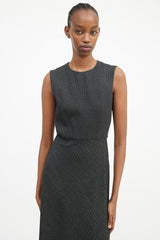 Max Mara Black & White Sleeveless Sheath Dress