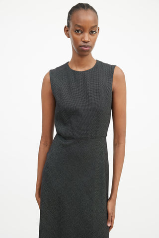 Max Mara Black & White Sleeveless Sheath Dress