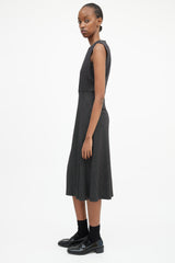 Max Mara Black & White Sleeveless Sheath Dress