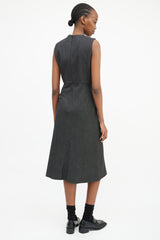 Max Mara Black & White Sleeveless Sheath Dress