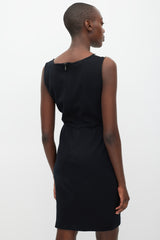 Max Mara Black & White Striped Sheath Dress