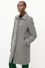 Max Mara Black & White Tweed Coat