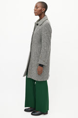 Max Mara Black & White Tweed Coat