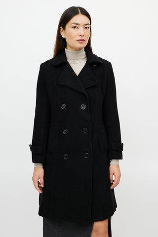 Max Mara Black Wool Double Breasted Coat
