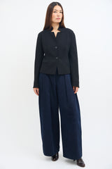 Max Mara Black Wool Stand Collar Blazer