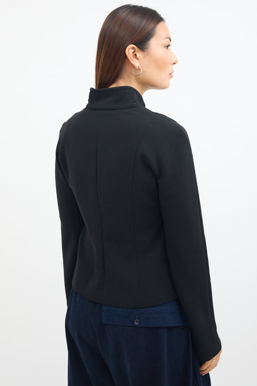 Max Mara Black Wool Stand Collar Blazer