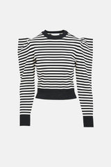 Max Mara Striped Volpino Shoulder Sweater