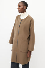 Max Mara Blue & Brown Reversible Wool Coat