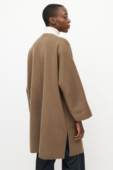 Max Mara Blue & Brown Reversible Wool Coat