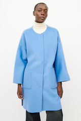 Max Mara Blue & Brown Reversible Wool Coat