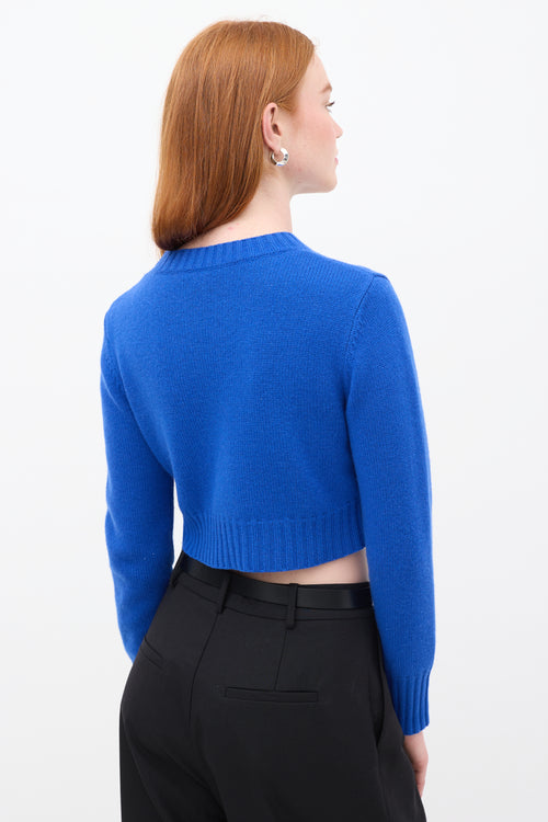 Max Mara Blue Knit Cropped Sweater