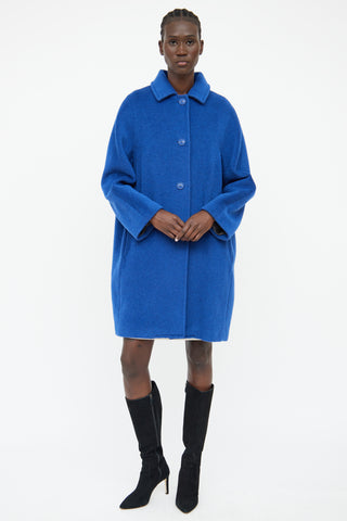Max Mara x Weekend Blue Wool Blend Coat