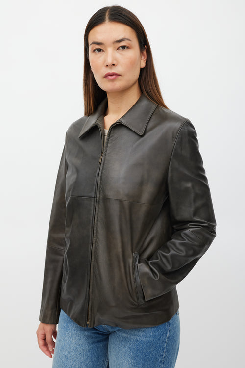 Max Mara Brown Leather Jacket