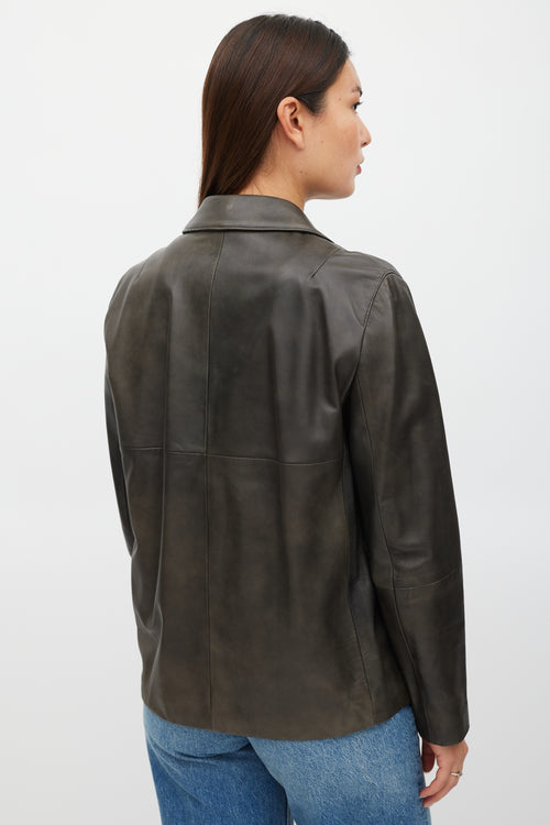Max Mara Brown Leather Jacket