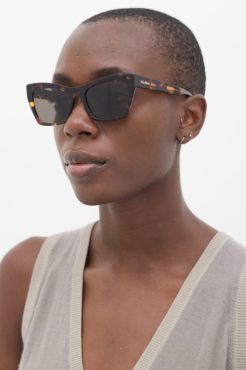 Max Mara Brown Marbled MM Slim II Tapered Sunglasses