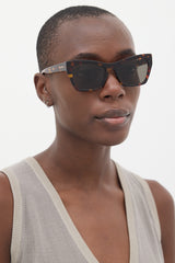 Max Mara Brown Marbled MM Slim II Tapered Sunglasses