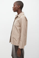 Max Mara Brown Silk Two Pocket Jacket